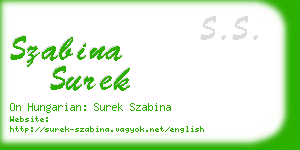 szabina surek business card